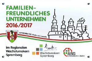 Schild familienfreundliches Unternehmen der Jahre 2017 und 2017