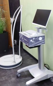 Abgebildet ist das BodyLux 3D Scannsystem zum kontaktlosen anmessen von Kompressionsstrümpfen